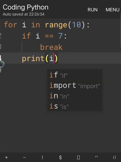 practice makes man perfect ❣️#break statement #python#codin#youtubeshorts