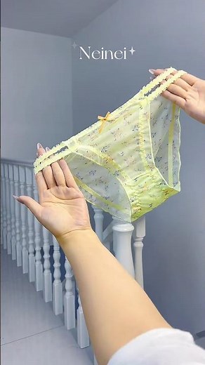 Chic Yellow Mesh Panties with Ribbon Detail