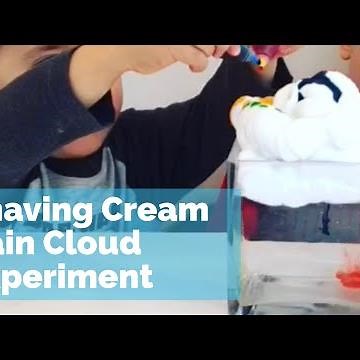 Weather Science Experiments for kids Shaving cream rain clouds kids science experiment to do at home