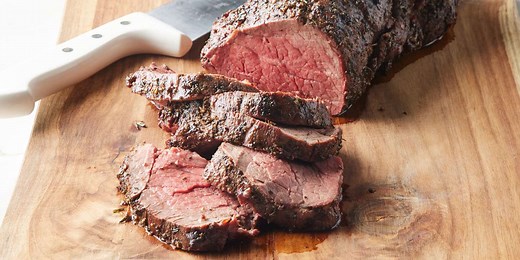 Grilled Beef Tenderloin with Herb-Garlic-Pepper Coating