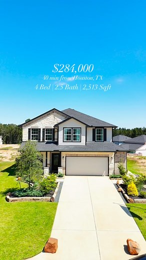 Brand New Homes Near Houston, Texas Starting at $282k 🔥 Comment “Home” below for more info or text “KT018” to (346) 598-7222! This gorgeous 4-bed, 2.5-bath, 2,513 sq ft home is an ideal blend of style and functionality—starting at just $282K! 😲 The expansive windows in the living area let in tons of natural light, creating a bright, open feel. And those stairs? Pure elegance, making a bold statement right in the heart of the home. Available in multiple Houston neighborhoods, this is your chanc