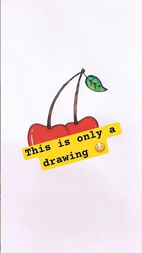How to draw Cherry - simple & realistic 🍒 #cherries #drawing #artreels #viralreels #howtodraw