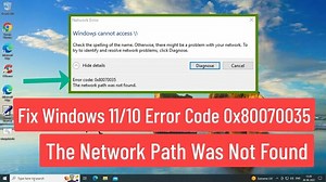 Fix Windows 11/10 Error Code 0x80070035 The Network Path Was Not Found