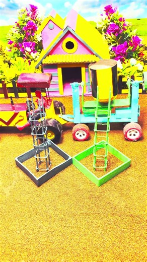 😱Real Working Mini Tractor Making Cement Pillar | Amazing DIY Construction Machine🚜