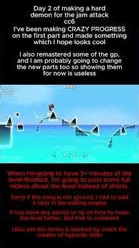 Day 2 of making a level for the jamattack cc6 #geometrydash #gd