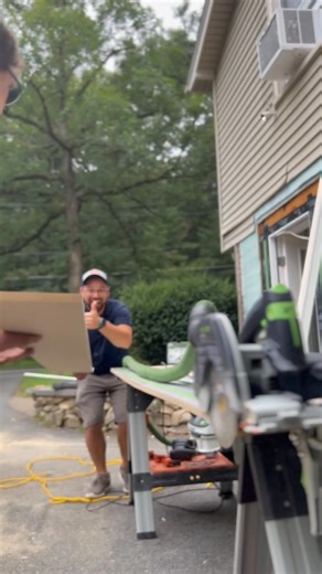 Using a track saw has become one of the most effective ways for us to stay extremely accurate when building custom built-ins, large window jambs, and when keeping dust to a minimum. Here, craftsman Devin is cutting MDF for a window jamb extension using the track saw, ensuring perfectly clean cuts—so when the painter comes in behind us, there are no saw marks to prep or sand. 🪚✨ It’s the small details like this that make a big difference in the final result. 👌 | RenoVista Design Build