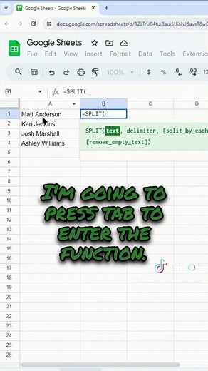 How to split cells in Google Sheets #googlesheets #googlesheetstips #googlesheetstutorial