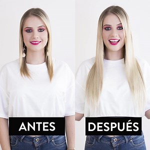 2.3K views · 39 reactions | ✨¡Cabello largo en minutos! 朗 Con las extensiones de Eve Hair pasa de cabello corto a largo súper rápido y fácil.  Puedes usarlas en cortina o clips.  Modelo: Extensiones en Clip - Rubio Claro Ondulado. Extensiones de cabello sintético con textura 100% natural al tacto | DMujeres Beauty Market | Facebook