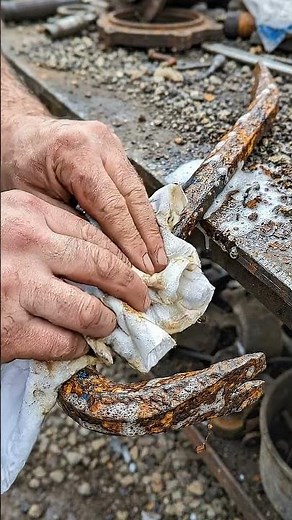 Satisfying Rust Removal: Crowbar Before & After ✨ #mechanic #cleaning