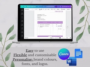 Invoice Template | Canva, Google Docs & Word | Auto-calculating | Small Business | Edit | Print | Customisable - Etsy