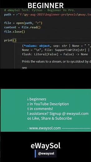 Beginner vs Pro -TIP 6 - Read File From Same Folder #python #pythoncode