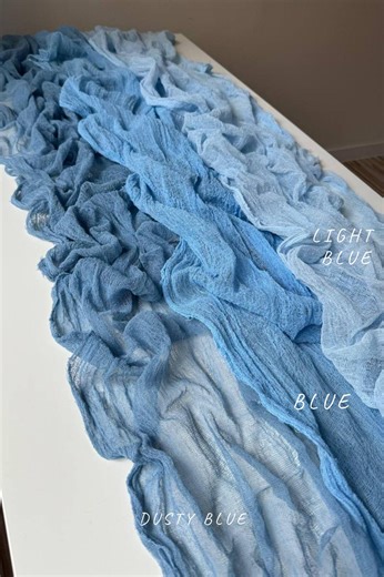 Light Blue Cheesecloth Table Runner: Beach Wedding Arch Drape Bridal Shower Aisle Runner - Etsy