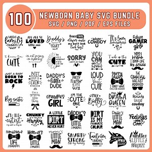 Baby SVG Bundle, Baby Shower SVG, Newborn SVG Bundle, Baby Quote Bundle, Cute Baby Saying Svg, Funny Baby Svg, Baby Boy Girl Svg, Png - Etsy