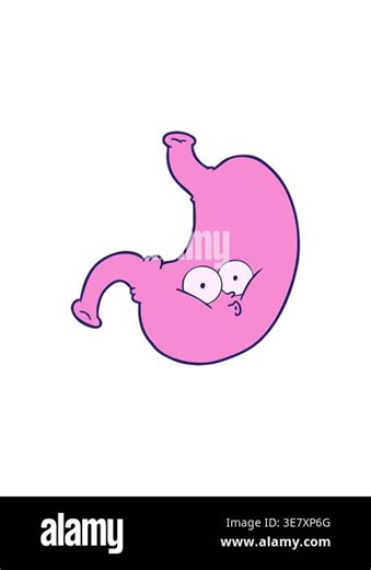 splitting effect animation of cartoon bloated stomach Stock Video Footage - Alamy