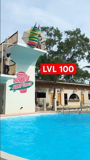 P2 🍩 The most floaties jump into the swimming pool from Olympic platform