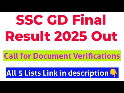 SSC GD Constable Final Result 2025 Out | PST/ PET Result Out | SSC GD 2025