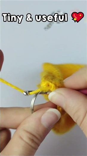 The Cutest Mini Crochet Bag Keychain 😍🧶 #shorts