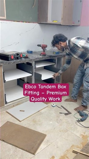 Modular Kitchen | Ebco Soft-Close Tandem Box Fitting | Premium Quality Work 💥