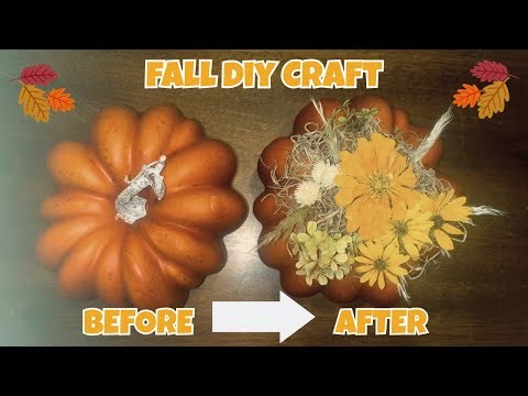 Fall DIY Craft | 5 Minute Pumpkin Flower Arrangement