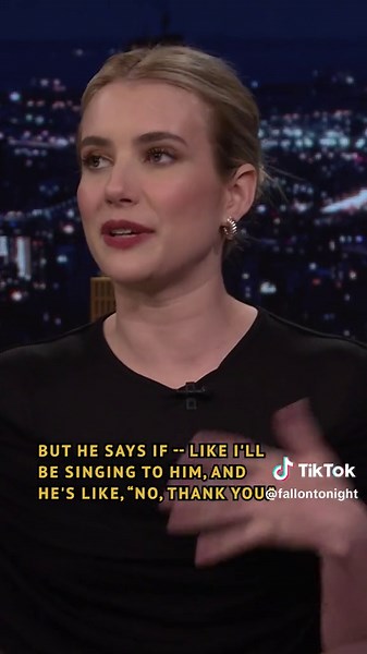 Emma Roberts’ lunch breaks consist of Cocomelon and toddler feet now 😂 #FallonTonight #TonightShow #EmmaRoberts #Cocomelon #JimmyFallon