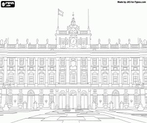 Palacio Real  of Madrid, Spain coloring page printable game