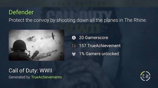 Defender achievement in Call of Duty: WWII