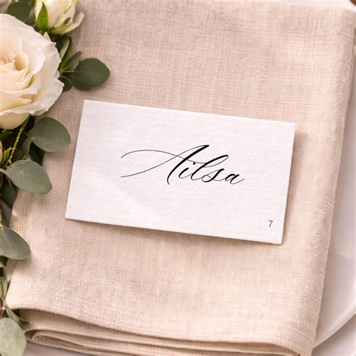 Wedding Place Card Template, Printable Name Cards Minimalist Seating Cards (DIGITAL DOWNLOAD) WL0003 - Etsy