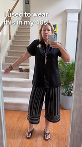 98K views · 468 reactions | I used to wear this in my early 40s! 2nd outfit: The best alternative to capris: wide leg linen pants! I like that these are half lined- so panties won’t show (I still wear nude panties just to make sure). Wearing the pants in size 10 tts. Vest: M tts. ‍♀️For your reference: I’m 5’7” Comment SHOP below to receive a DM with the link to this post on my LTK ⬇ #fashionover40 | Sissi the German | Facebook