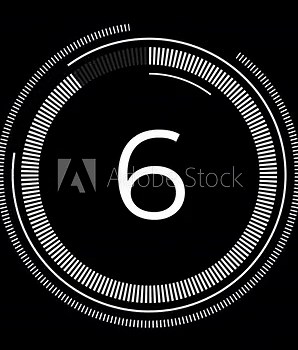 Circular countdown timer animation from thirty to zero seconds on transparent background showing simple time progression. 4K Video
