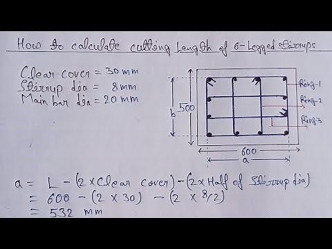 cutting length of 6 legged stirrups | 6 legged stirrups beam and column |