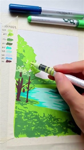 Spring's Arrival: Master Xie Xiu's Acrylic Landscape Mastery Unveiled