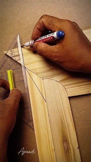 How carpenters measure the confluence of wood joints of different sizes #trickwood #woodjoint #wood
