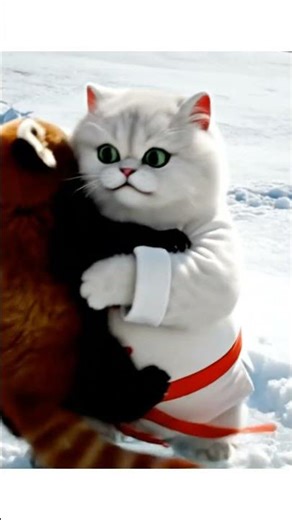 Hero Cat Rescue! Saving Baby Red Panda From Ice! ❄️🐼 #Shorts