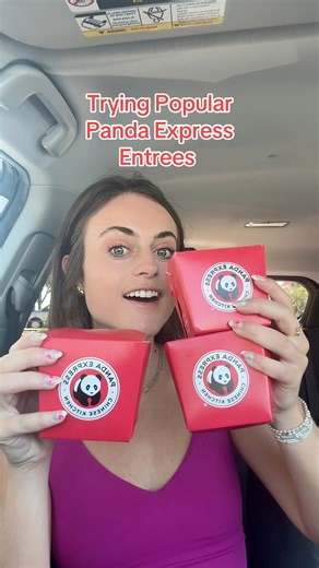 Trying Popular Panda Express Entrees ❤️🐼🥡 #pandaexpress #pandaexpressfood #pandaexpressmukbang #foodreview #eatwithme | Sarah Margaret Eats