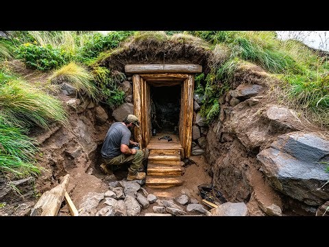 Primitive Technology: Digging An Insane Warm Shelter & The Best Homemade Fish Trap