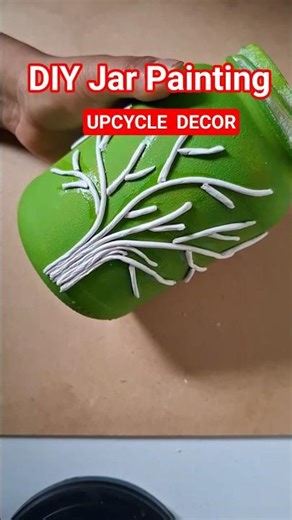 How to paint glass jar💚 | Step-by-Step Tutorial #shorts #jarpainting #diy #bottleart