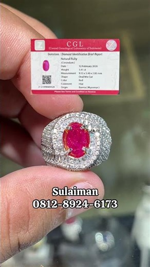 Natural Ruby From Burma🩷 Color Red Only😍Ring Silver Micro Setting ,Harga 3 jt Nego Wa 081289246173