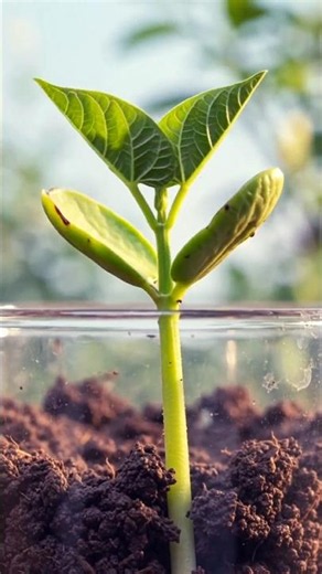 A 15-second satisfying time-lapse from seed germination to full sprout.#viral