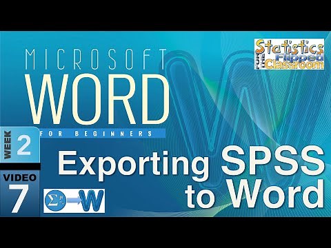 Exporting SPSS Output to Microsoft Word – SPSS for Beginners (2-7)