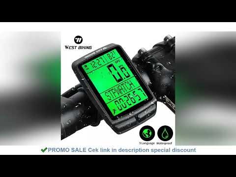 WEST BIKING Waterproof 5 Language Bicycle Wireless Computer Cycling Odometer MTB Bike Stopwatch LED