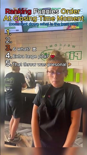 Ranking Funnies Order At Closing Moments 🍔💀#shorts