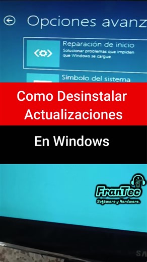 como Desinstalar las Actualizaciones en windows con el método de recuperación de opciones avanzadas de windows. #cmd #cmdprod #tecnologia #sistemas #simbolosistema #soportetecnico #programas #itsupport #informatico #herramientas #programas #programacion #tech #mantenimiento #tecnology #truco #pc #windows #trucos #setup #ordenadorgaming #gamingpc #pcsetup #windowstips #informatica #remove #uninstall