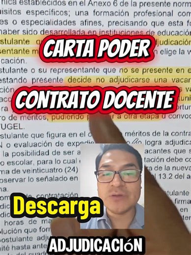 Carta Poder Simple para Contrato Docente 2026