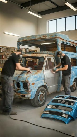 🚐 INSANE 1975 Bedford CF Rustic CABIN Transformation! Electric Blue
