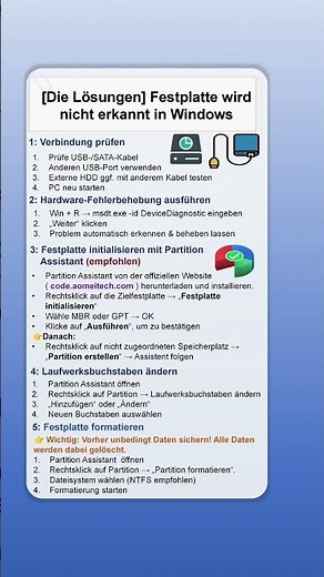 Festplatte wird nicht erkannt – Ursachen einfach erklärt#disk #not #recognized #tips