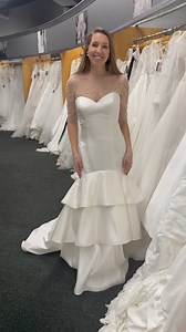 5.1K views · 18 reactions | Add a sheer pearl topper to any strapless dress for the ceremony & take it off for the reception! Two looks in one! What do you think?! #BlissBridal #Engaged #Bride #Wedding | Bliss Bridal and Formalwear | Facebook