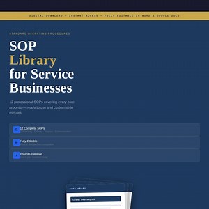 Service Business SOP Library – 12 Editable Standard Operating Procedures Templates for Consultants, Coaches & Agencies - Etsy