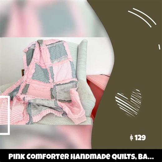Wrap your little one in luxury! ✨💖 Our Pink Comforter Handmade Quilts are not just a blanket; they're a warm embrace, thoughtfully crafted for comfort and style. 👶 Each quilt is a vibrant, tactile delight, perfect for your baby girl’s nursery, mini crib, or toddler's bedding. This delightful blend of soft textures will leave you and your little one dreamily cozy, making every nap a blissful experience. 🛌❤️ Hurry, only a few left at $129.00 — elevate your baby’s bedding before they’re gone! 🌟