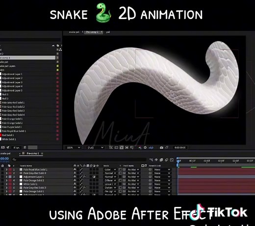 2D Snake Animation Test Using Adobe After Effects