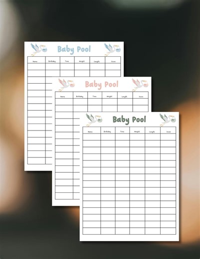 Baby Birth Pool Guess Game, Pregnancy Due Date,baby Shower Prediction Game,baby Shower Party Betting Games Chart, Baby Prediction Game - Etsy